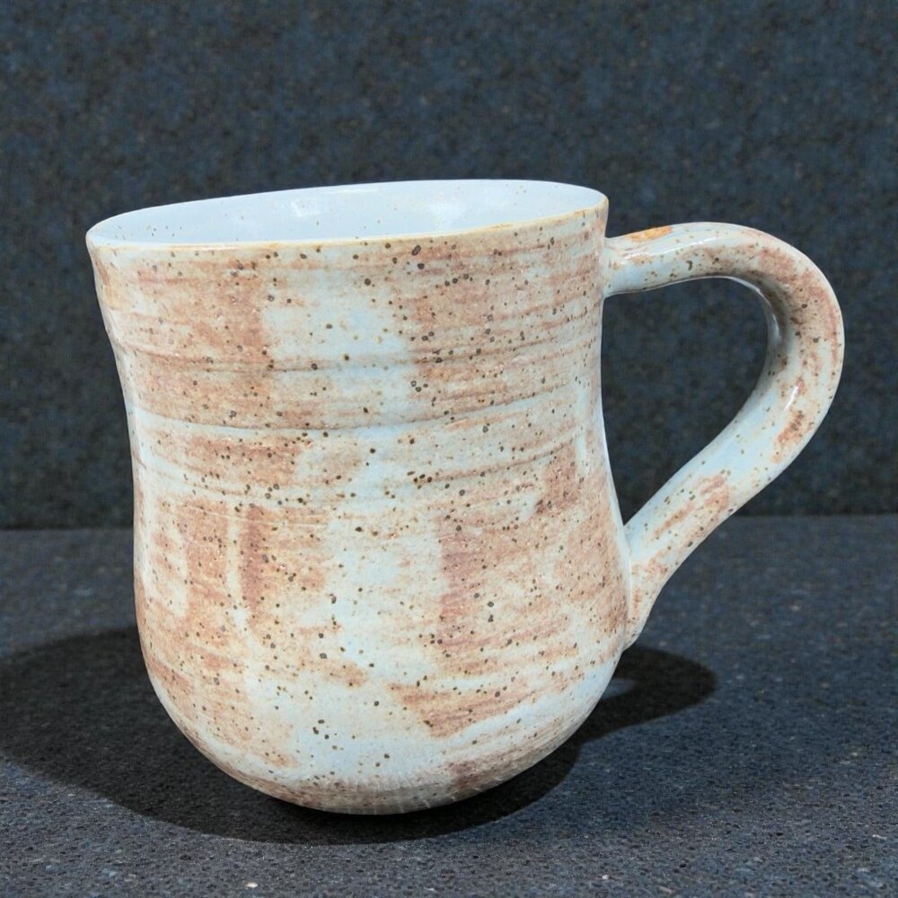 Vintage Hand Made USA Stoneware Pottery Coffee‎ Mug Cup Artist Marked Speckled
